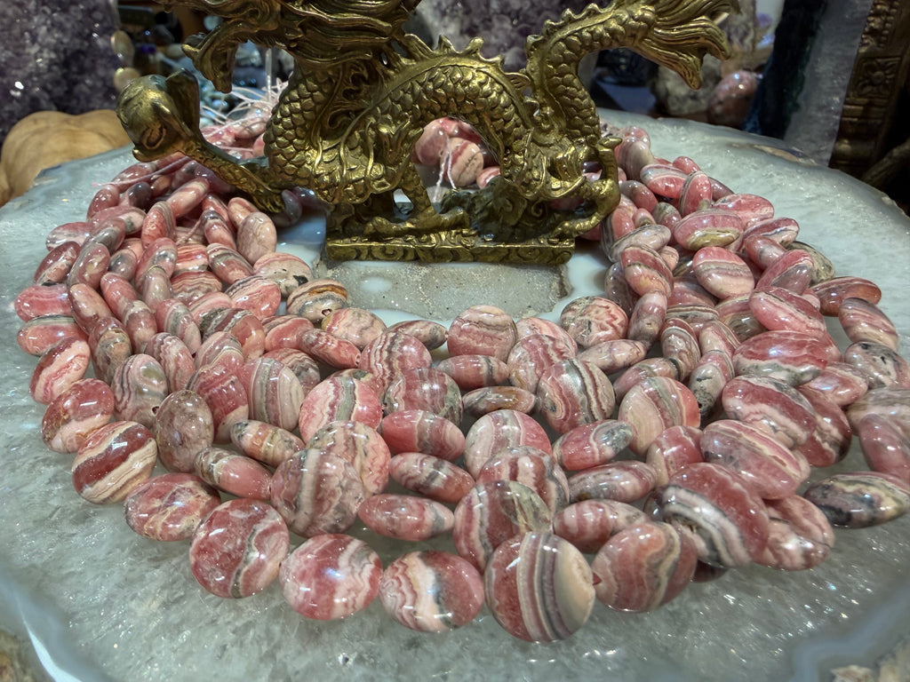 Rhodochrosite coin 13mm gemstones beads