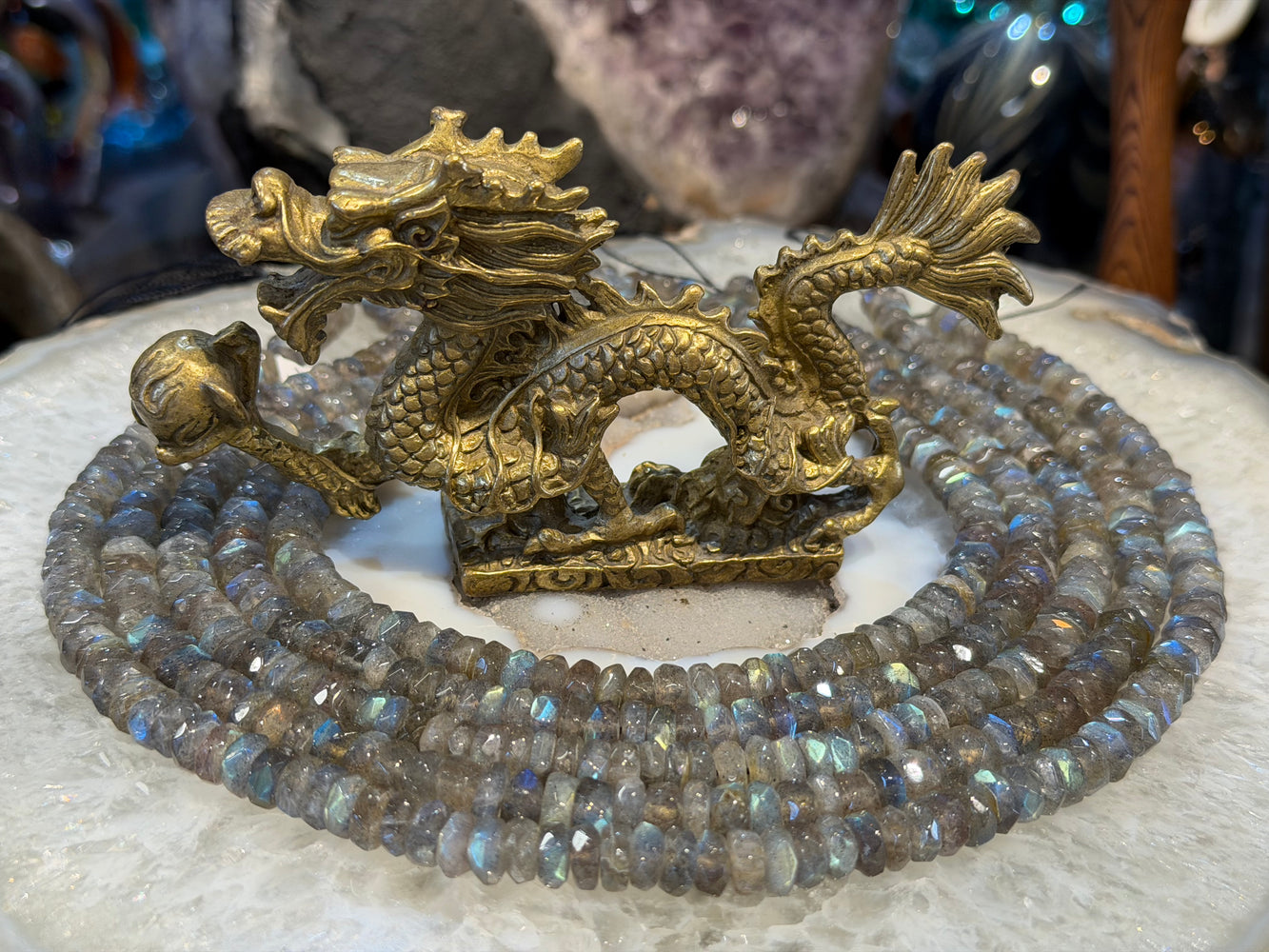 Labradorite 8mm chiseled faceted blue flash gemstones beads