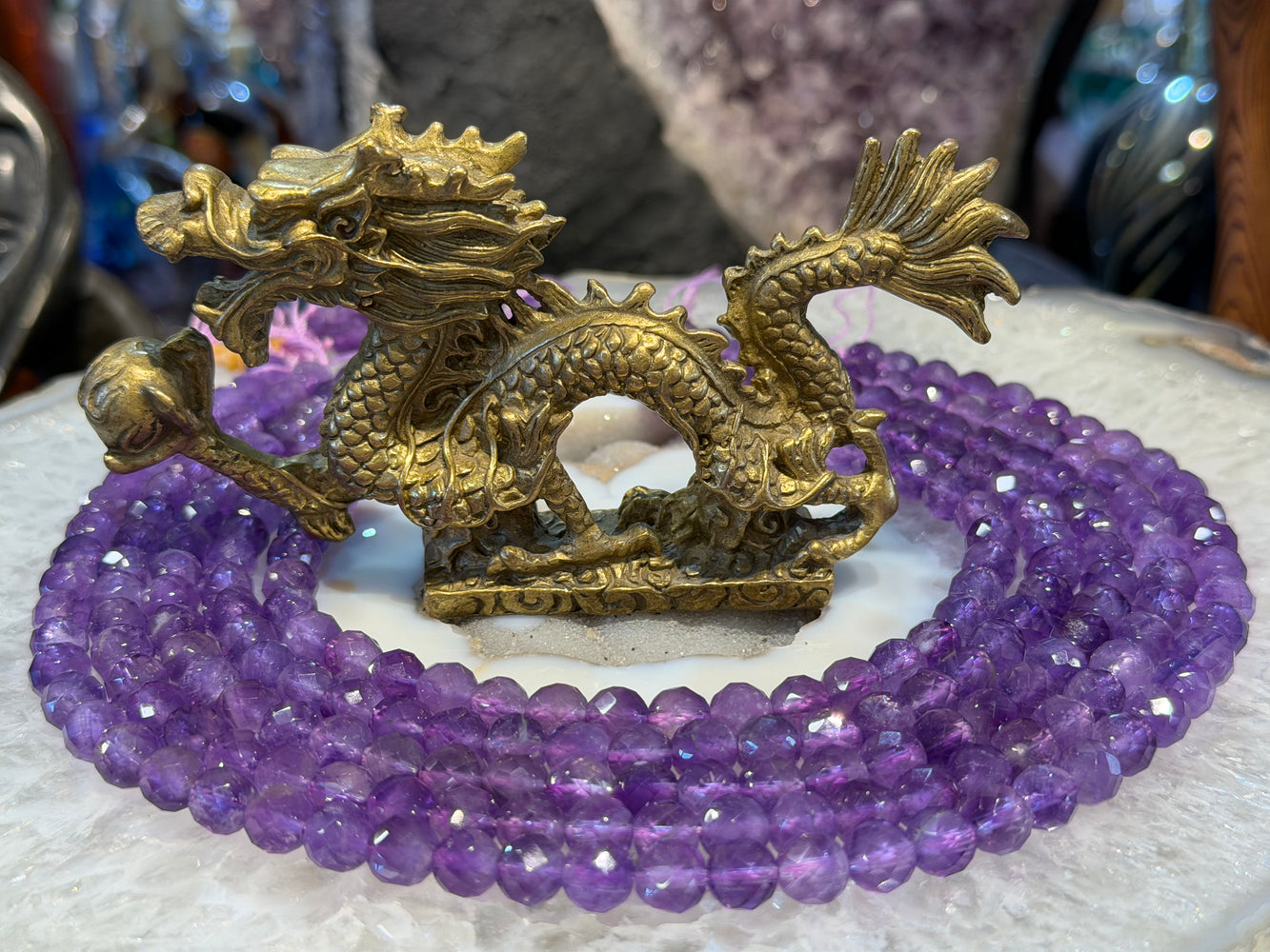 Amethyst faceted cut 8mm gemstones beads