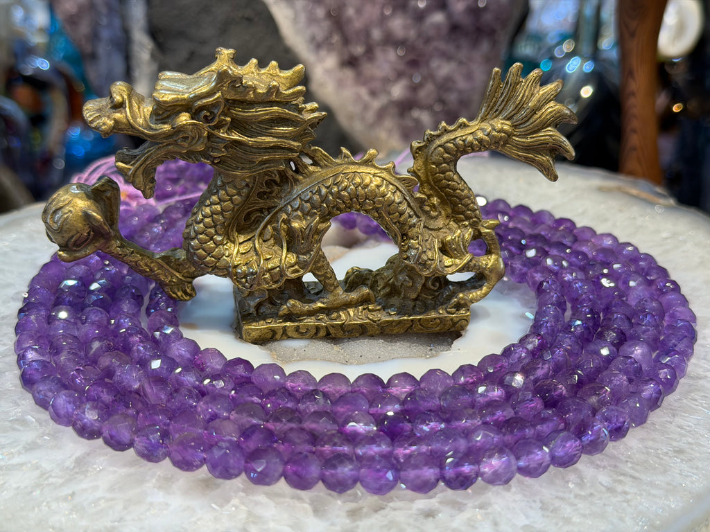 Amethyst faceted cut 8mm gemstones