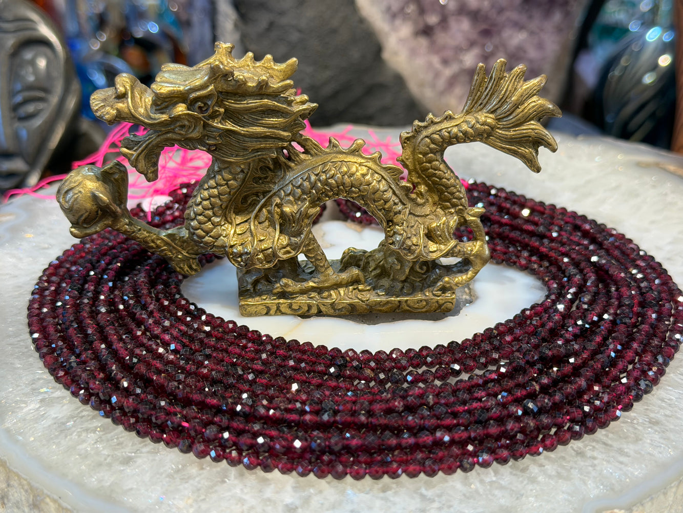 Garnet 4mm brilliant faceted gemstones beads