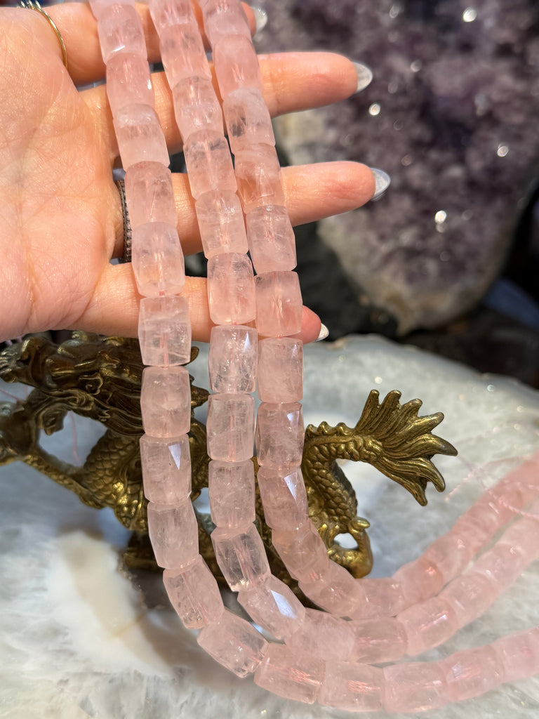 Beautiful Rose Quartz 15mm faceted cut gemstones