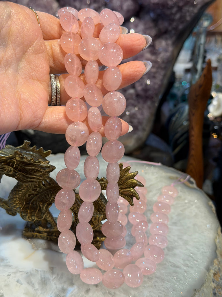 Rose quartz coin 15mm gemstone