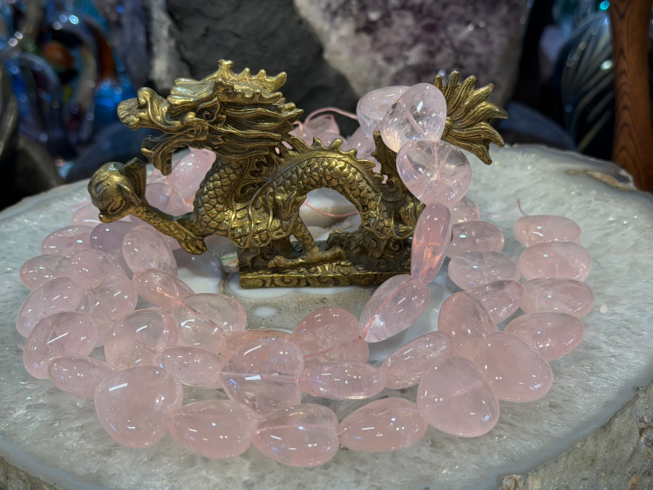 Superb Rose Quartz huge 22mm heart gemstone beads