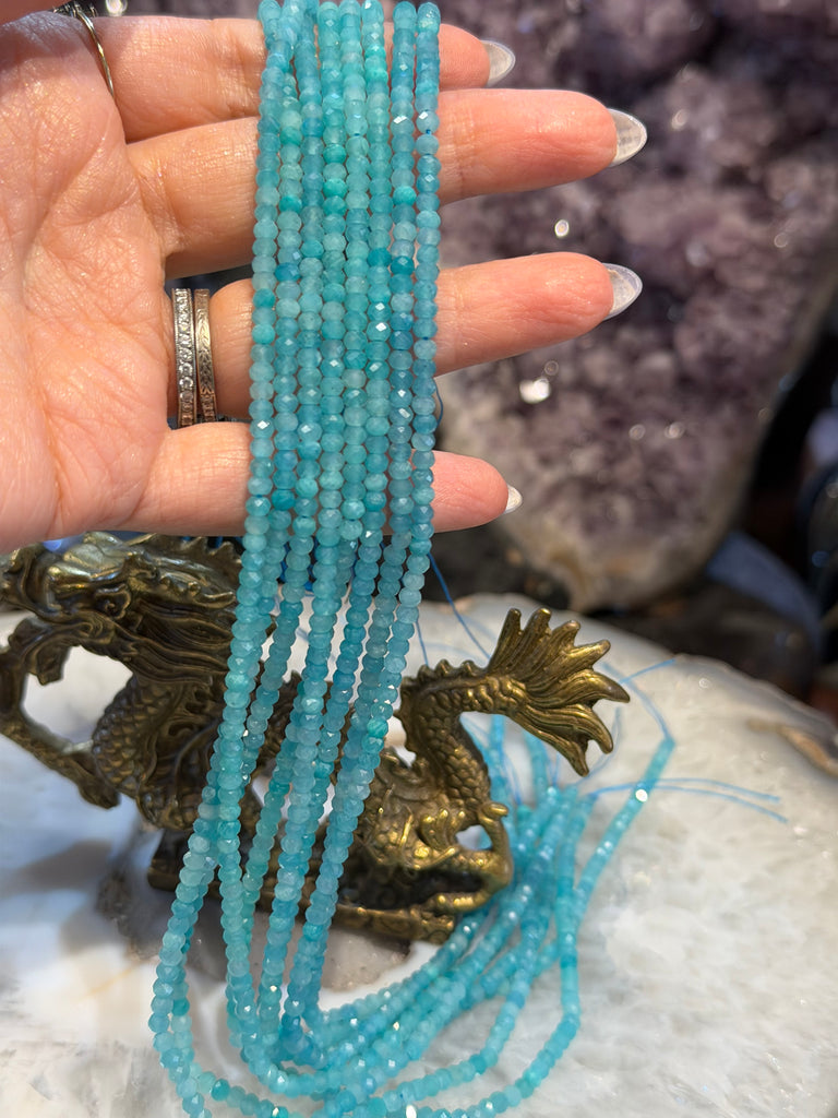 Amazonite 3.5mm faceted rondelle gemstone
