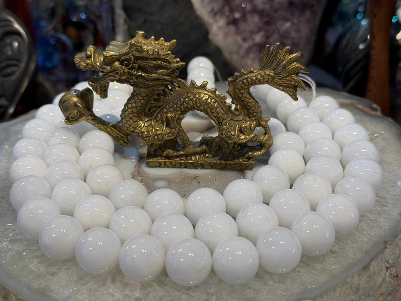 Large white jade 18mm gemstones beads