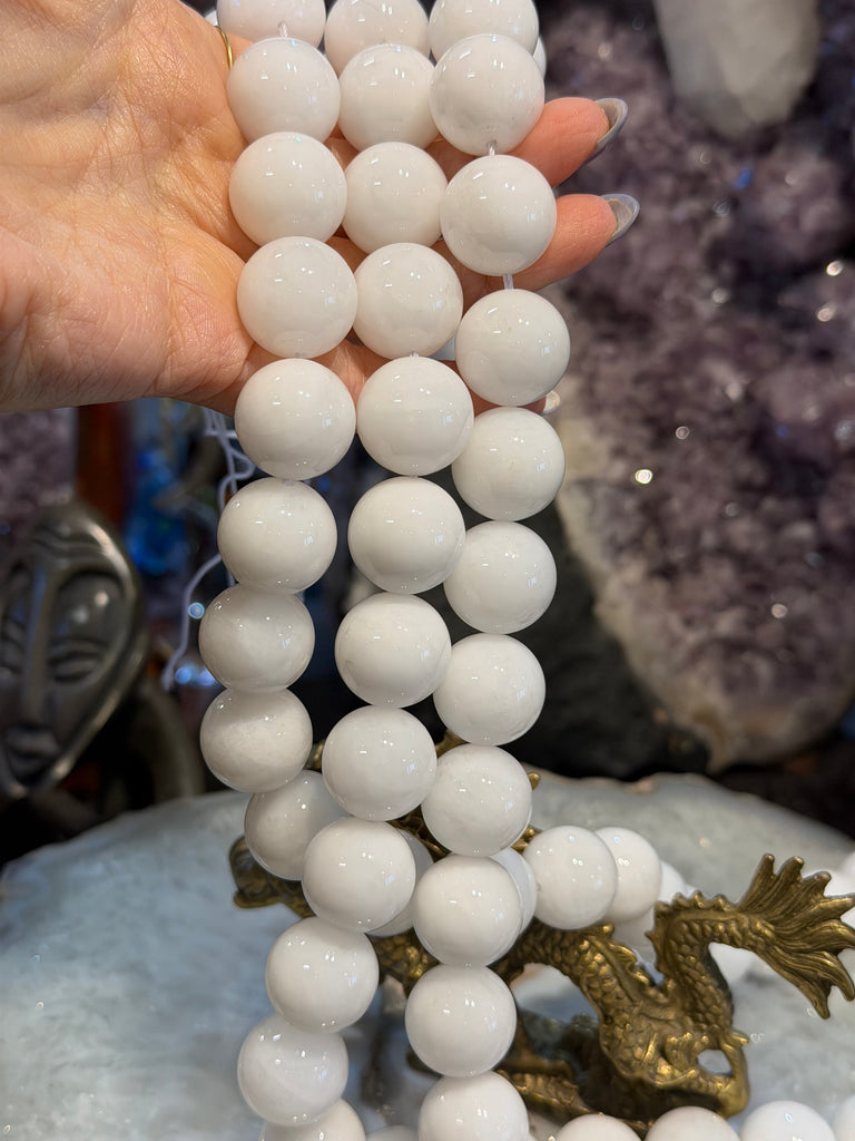 Large white jade 18mm gemstones