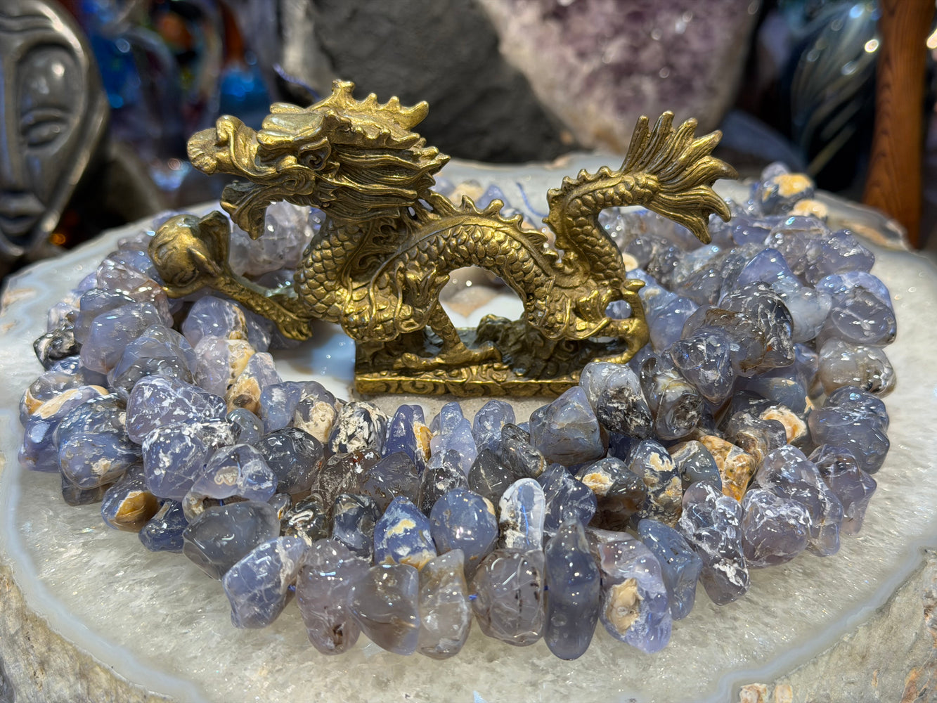 Large Chunky Blue chalcedony Freeform 18-20mm gemstones beads