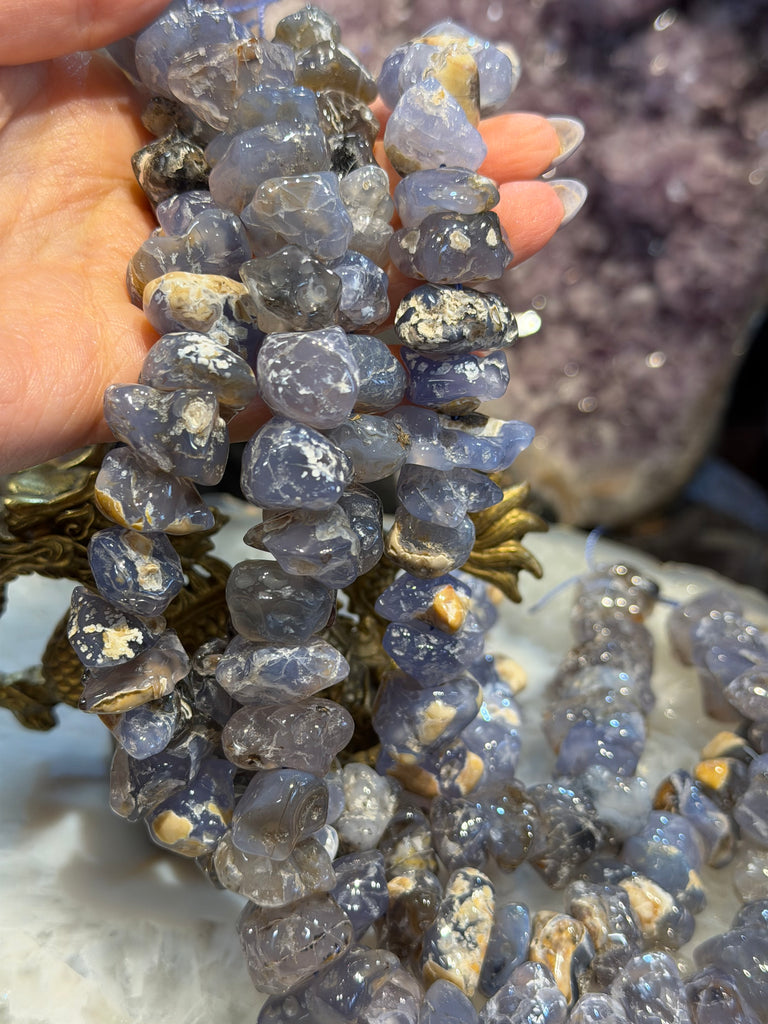 Blue chalcedony Freeform 18-20mm gemstones
