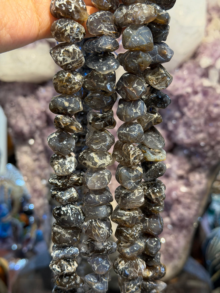 Deep blue grey chalcedony 15-20mm freeform nugget gemstones