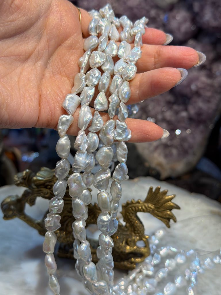 Silver light Keshi freshwater 10-12mm pearl