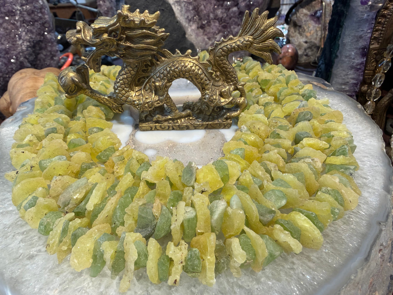 Superb yellow brucite & peridot rough gemstone beads