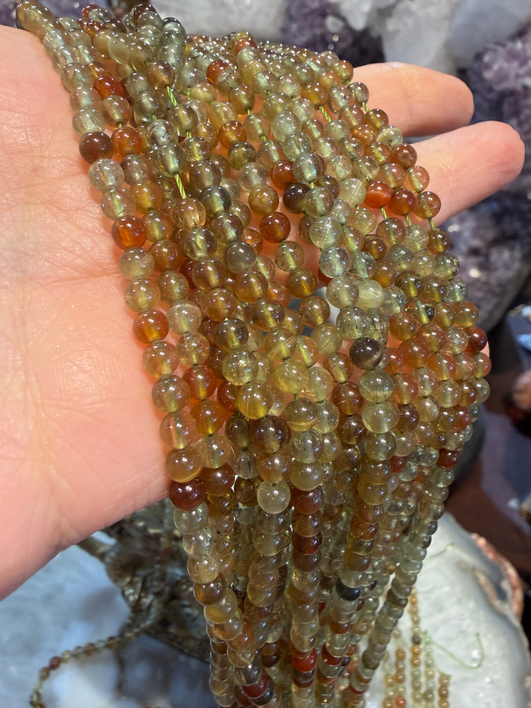 Green cats eye apatite 4mm gemstone beads