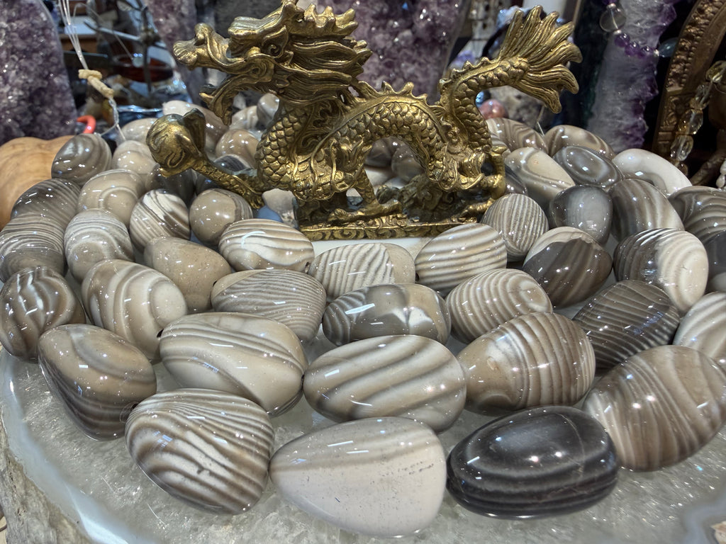 Flint large tumble 28-30mm gemstone beads