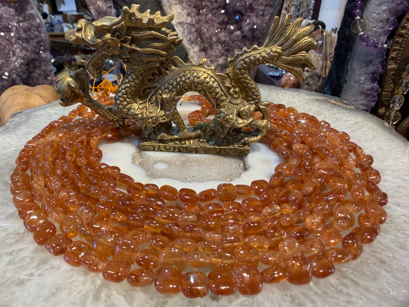 Hessonite garnet 8mm square cushion gemstone beads