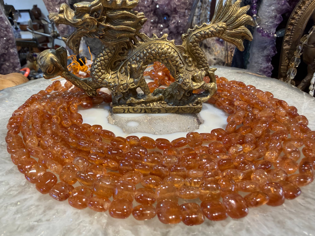 Hessonite garnet 8mm square cushion gemstone beads