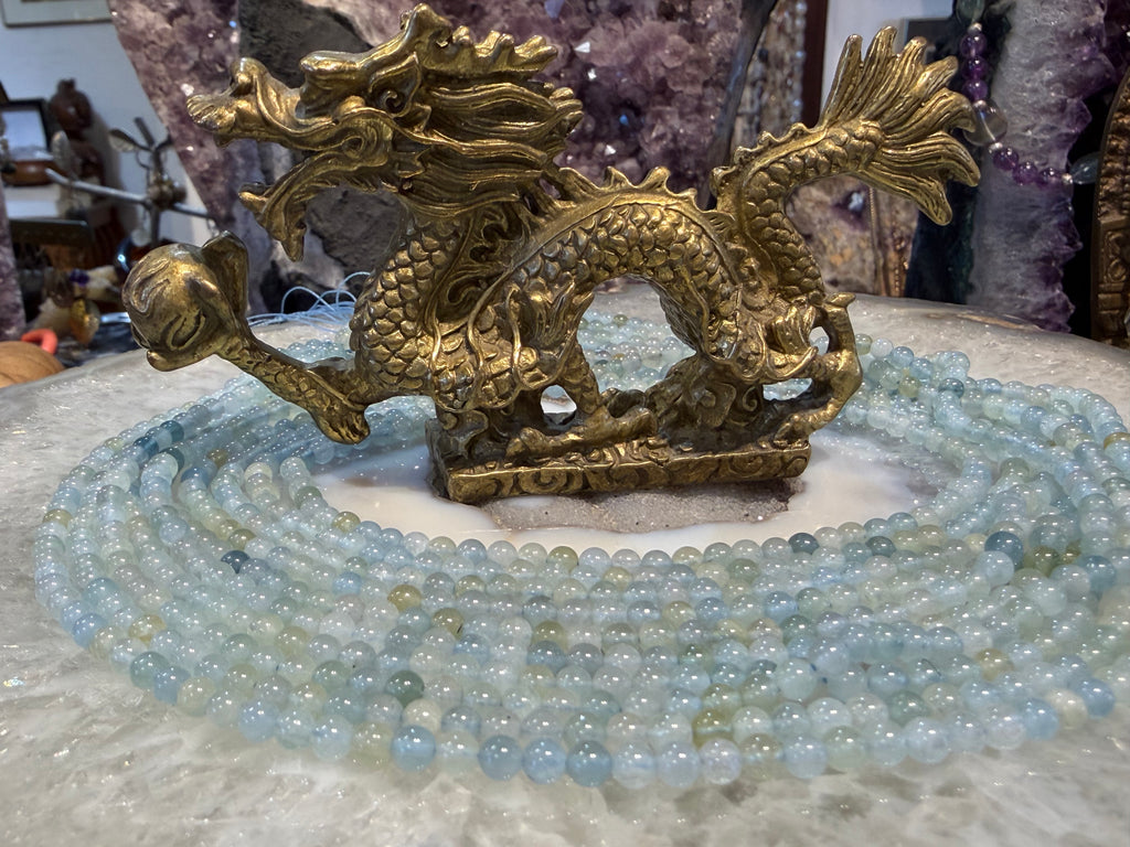 Aquamarine 4mm mixed gemstone beads