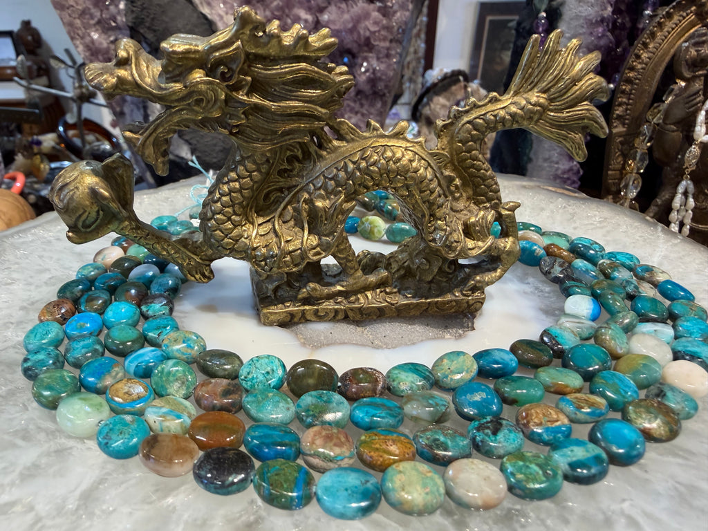 Peruvian blue opal oval 10mm gemstone beads