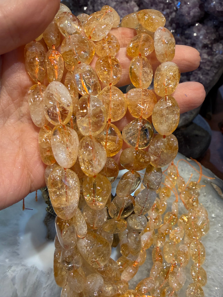 Citrine honey nugget 11-20mm gemstone beads