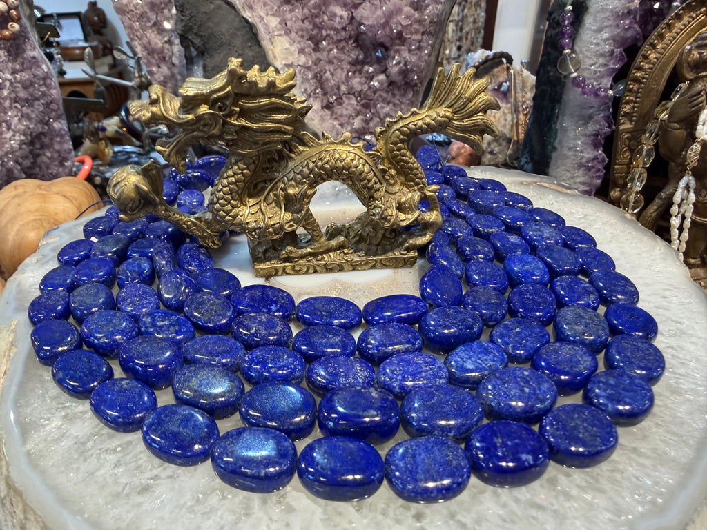 Lapis flat tumble 13x17mm gemstones beads