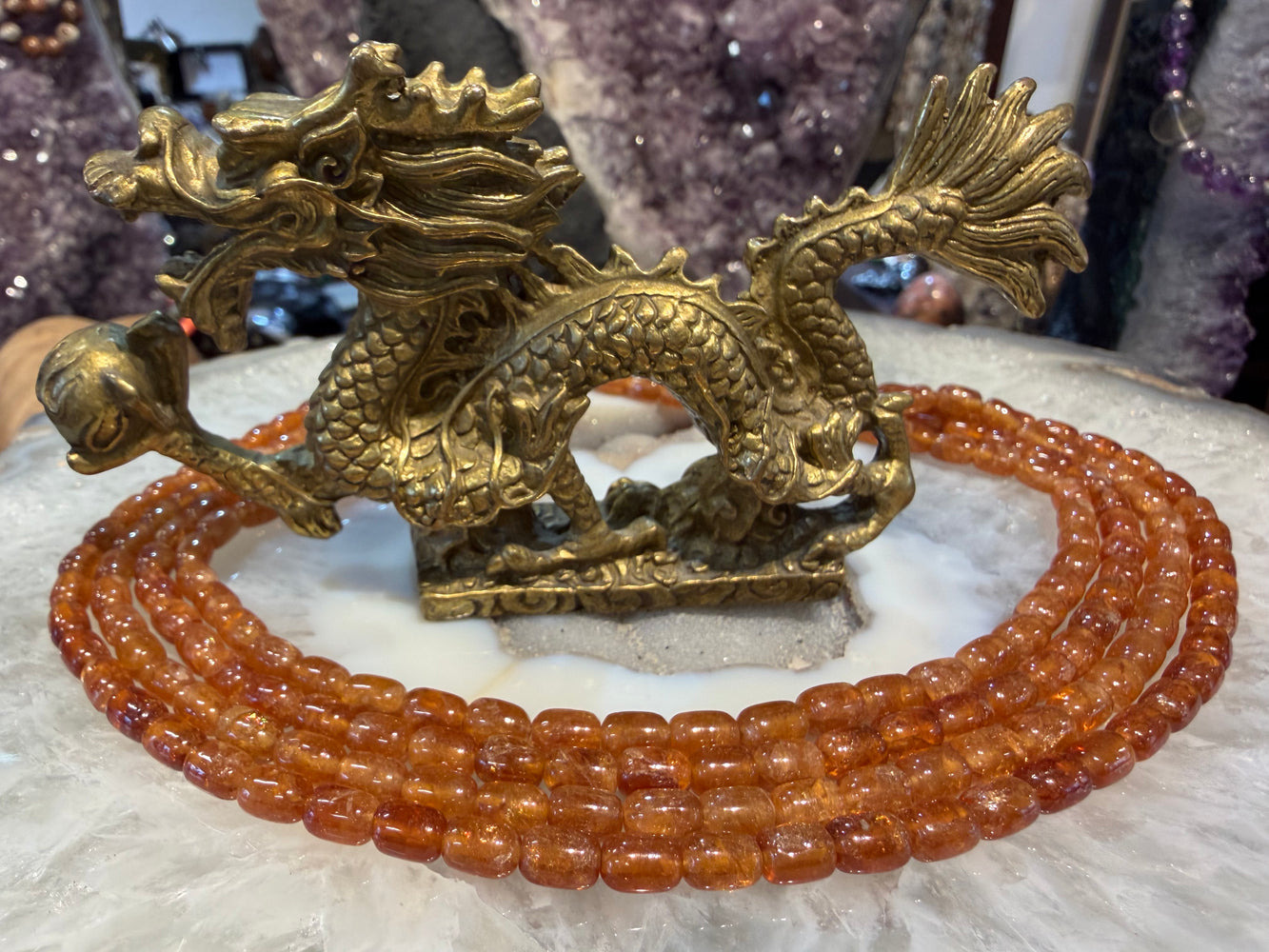 Hessonite garnet tube 7mm gemstone beads
