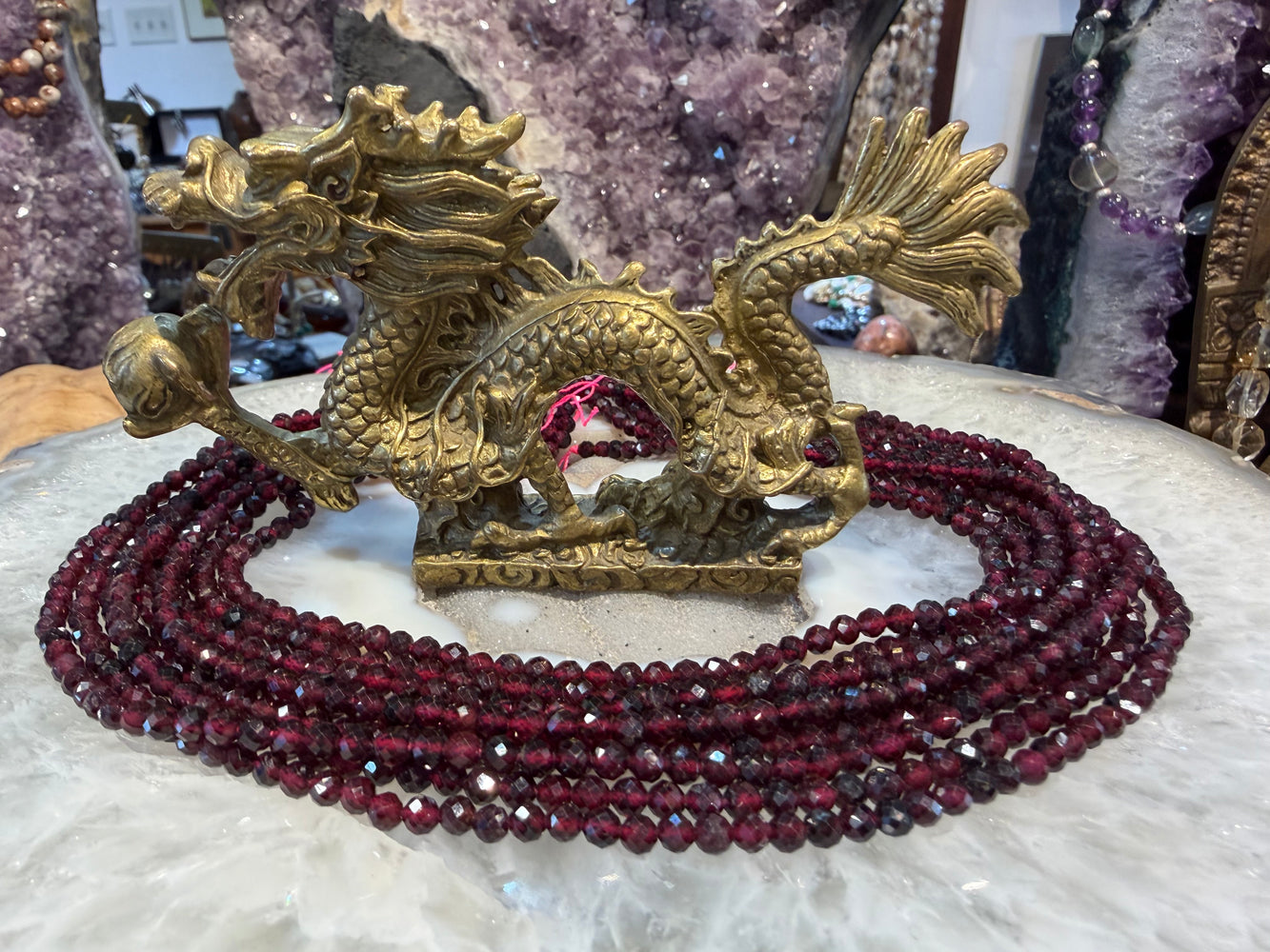 Garnet 4mm faceted cut gemstones beads