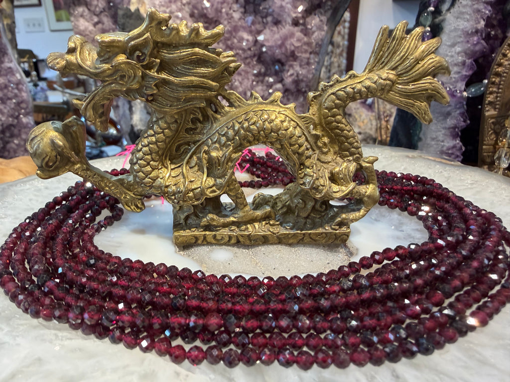 Garnet 4mm faceted cut gemstones beads
