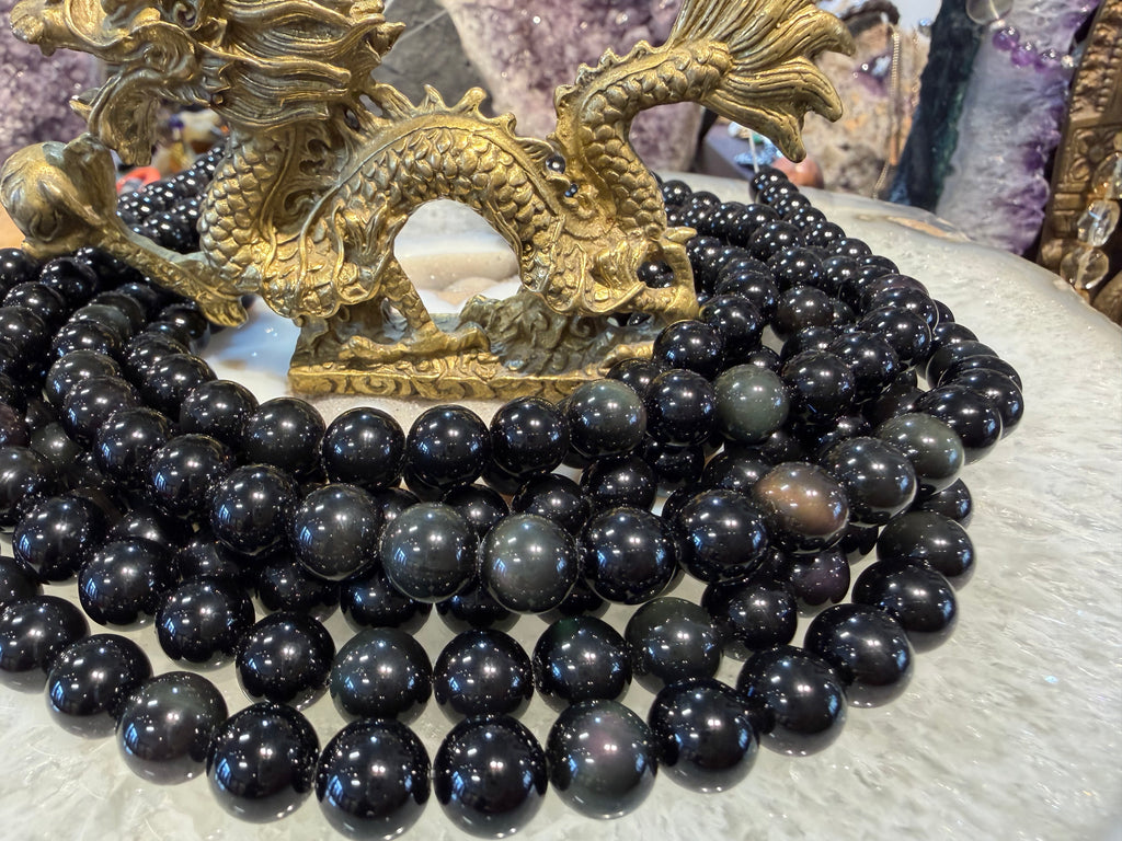 Rainbow obsidian 10mm gemstones beads