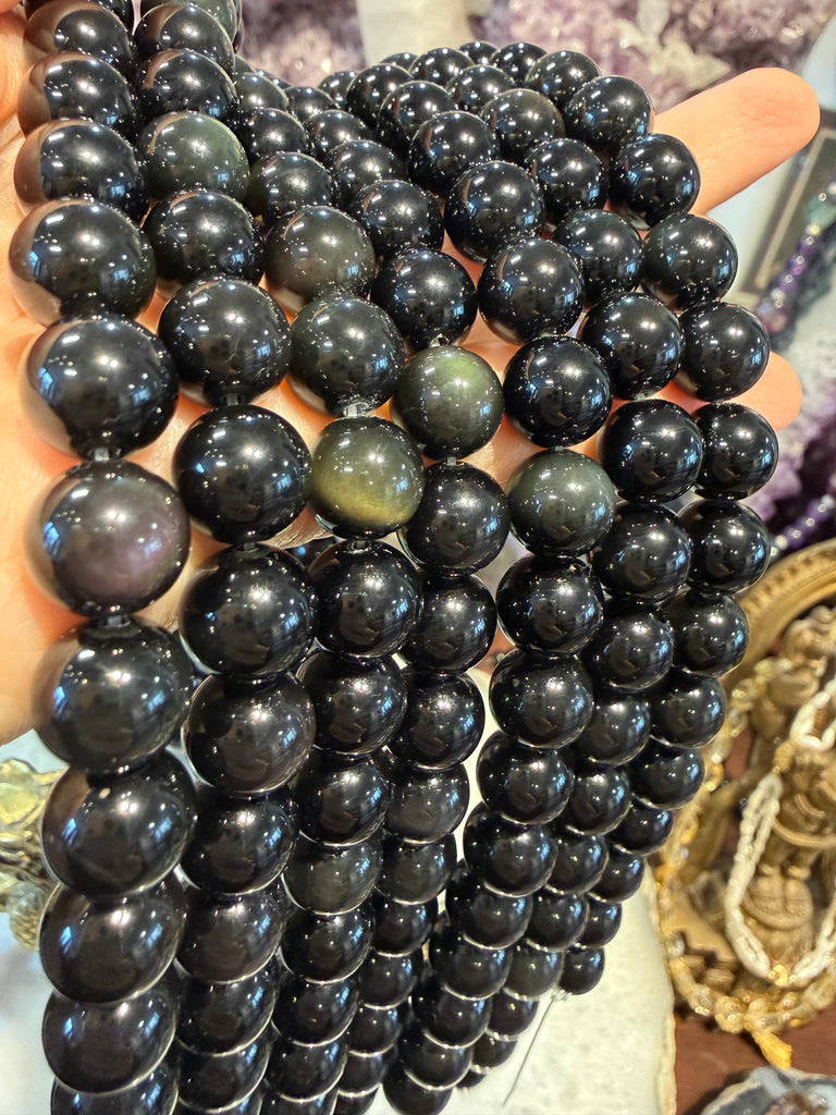 Rainbow obsidian 10mm gemstones beads