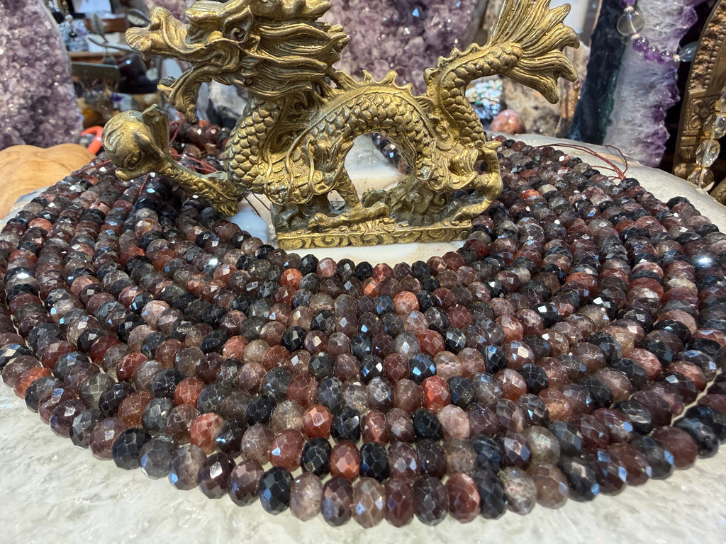 Scapolite 8mm faceted rondelle gemstones beads