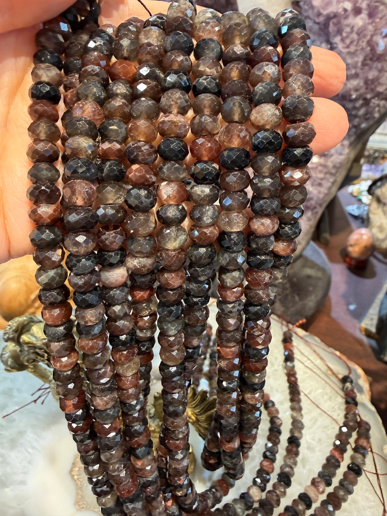 Scapolite 8mm faceted rondelle gemstones beads