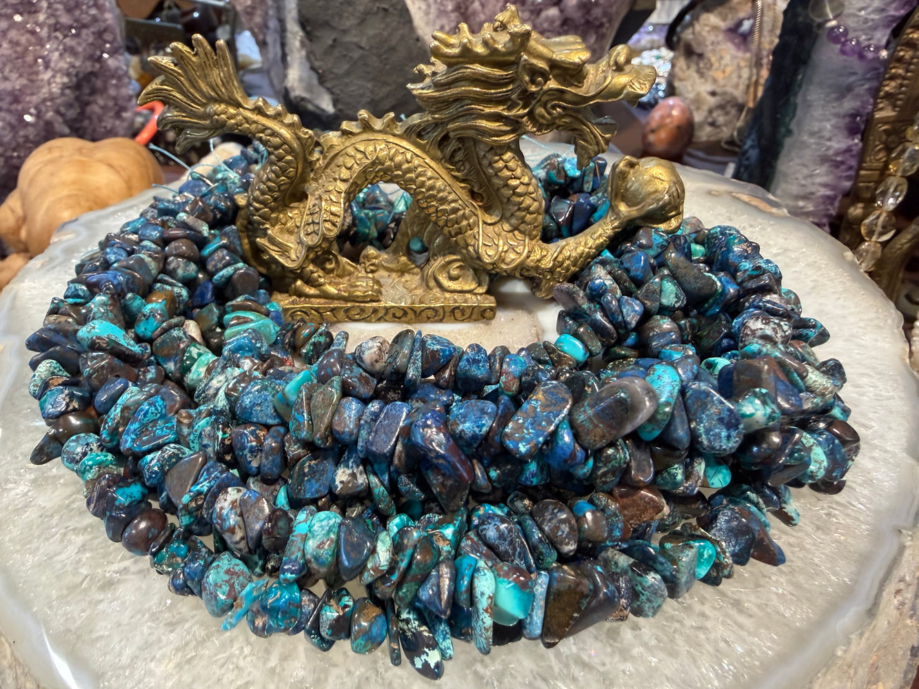 Chrysocolla nugget 8-14mm gemstone beads
