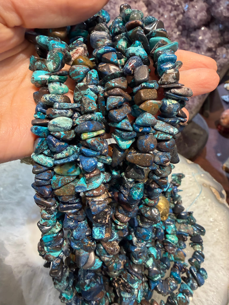 Chrysocolla nugget 8-14mm gemstone beads