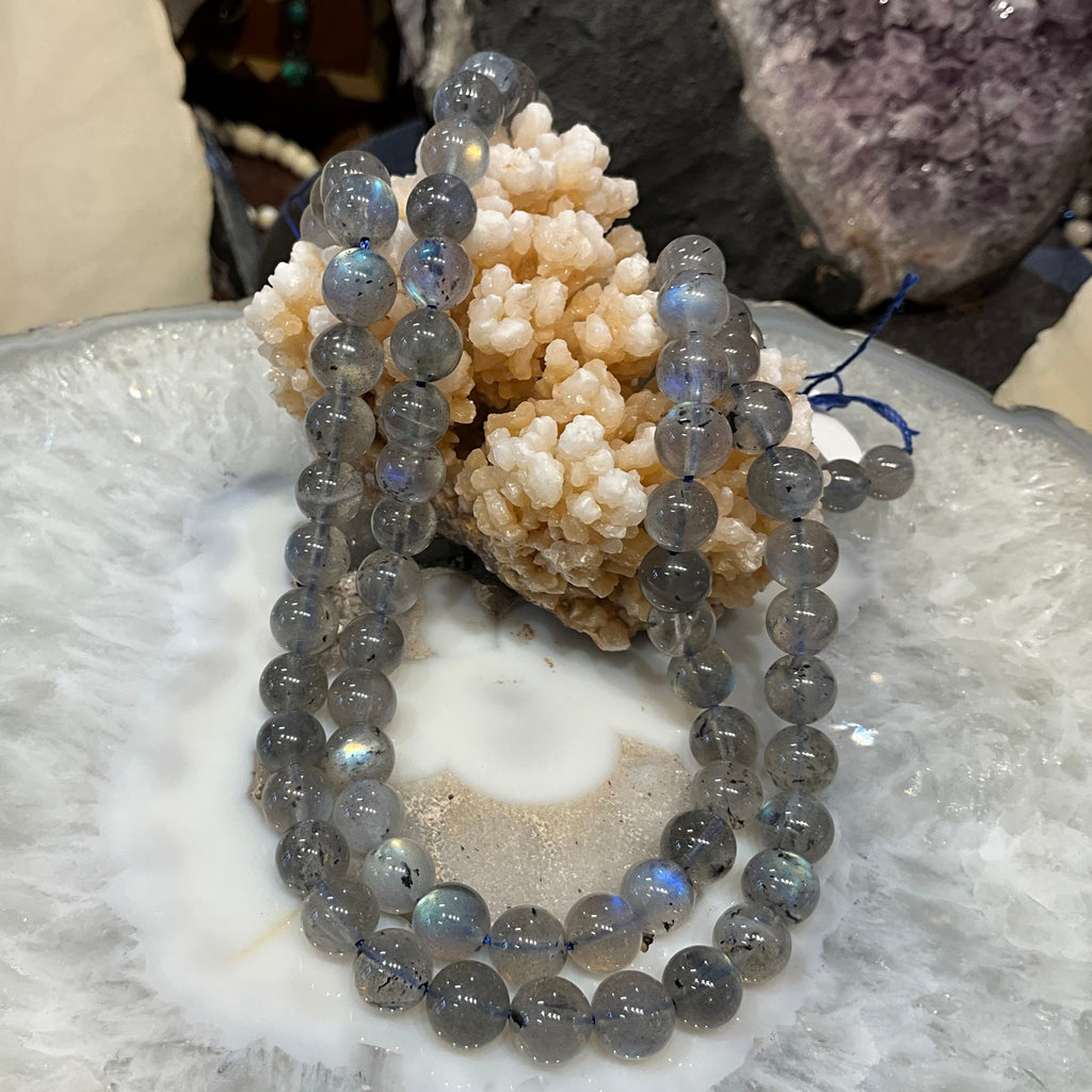 9mm Blue Flash Labradorite Round Gemstone Beads