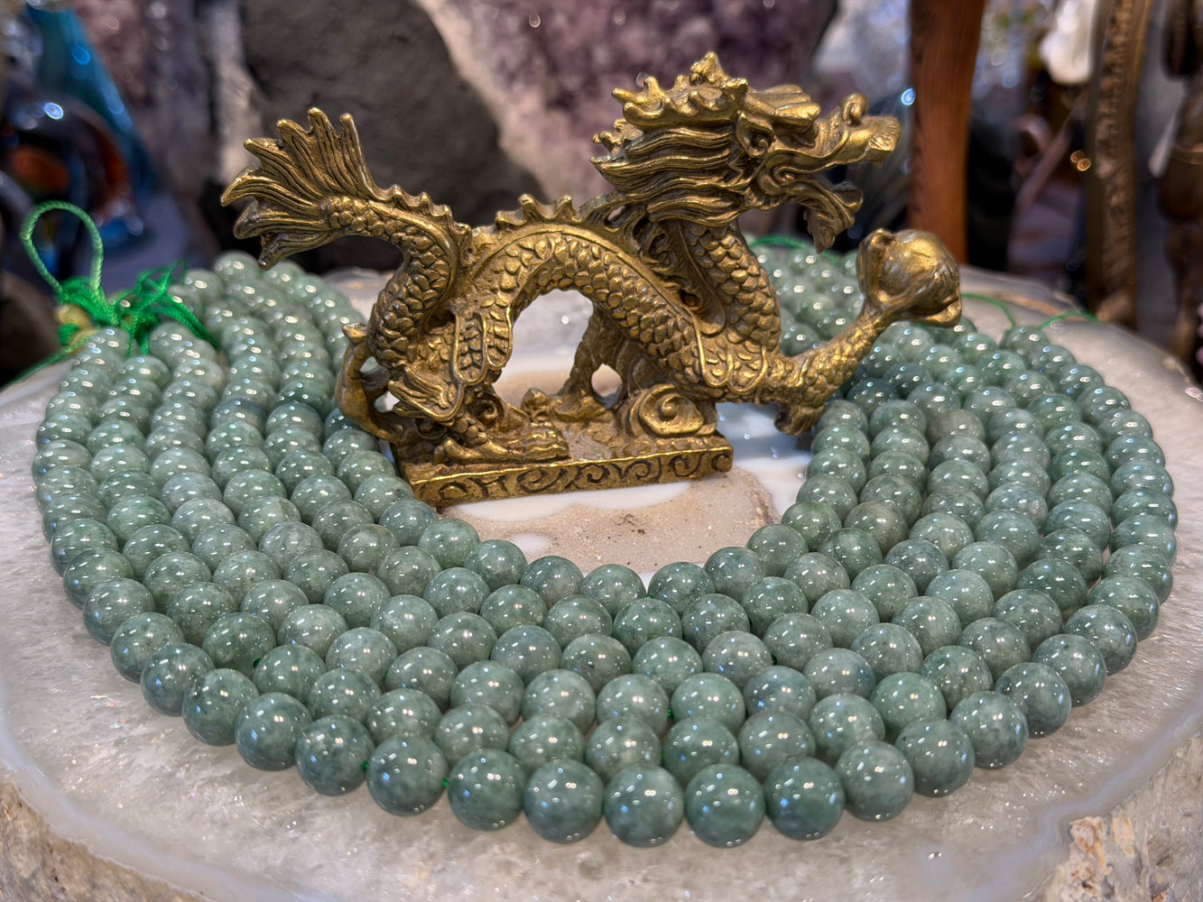 Green jadeite jade 10mm gemstones
