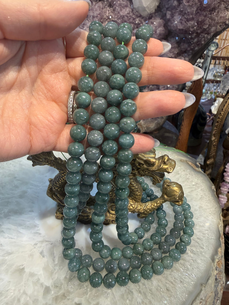Green jadeite jade 8mm gemstones