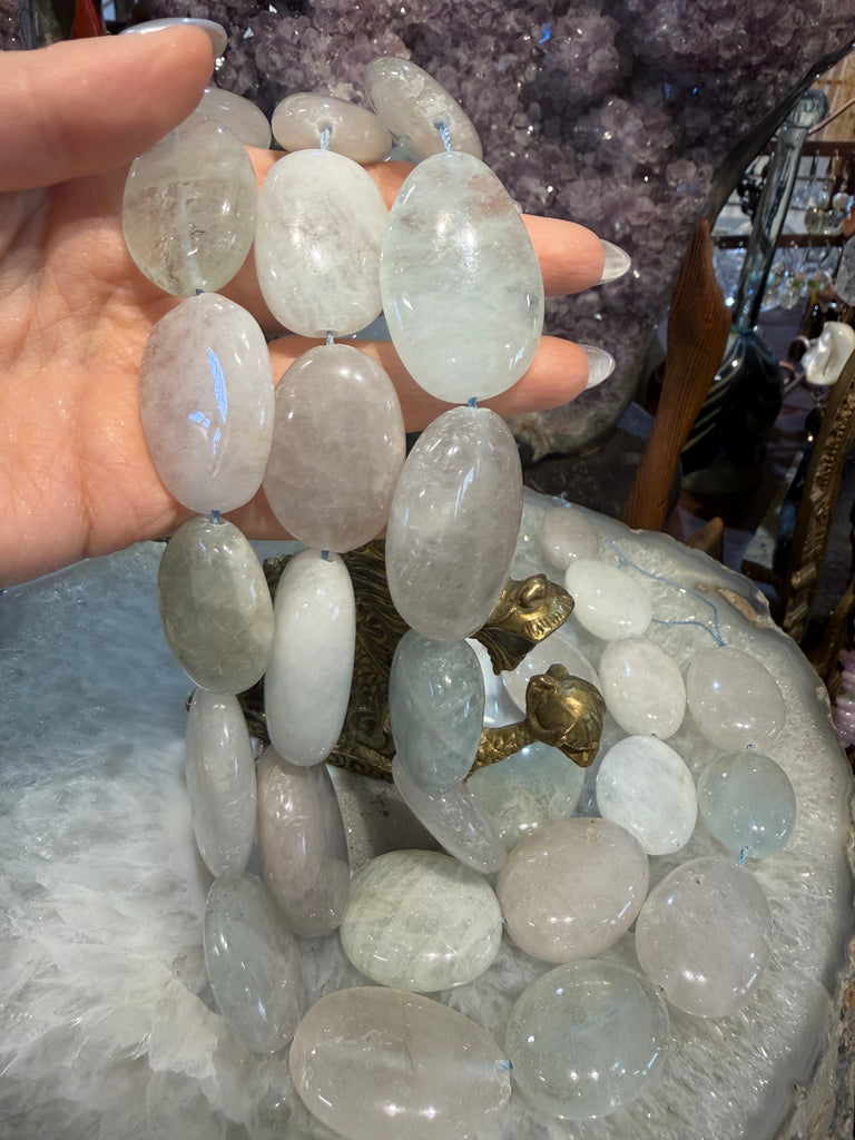 Huge beryl mixed 32-42mm oval gemstones