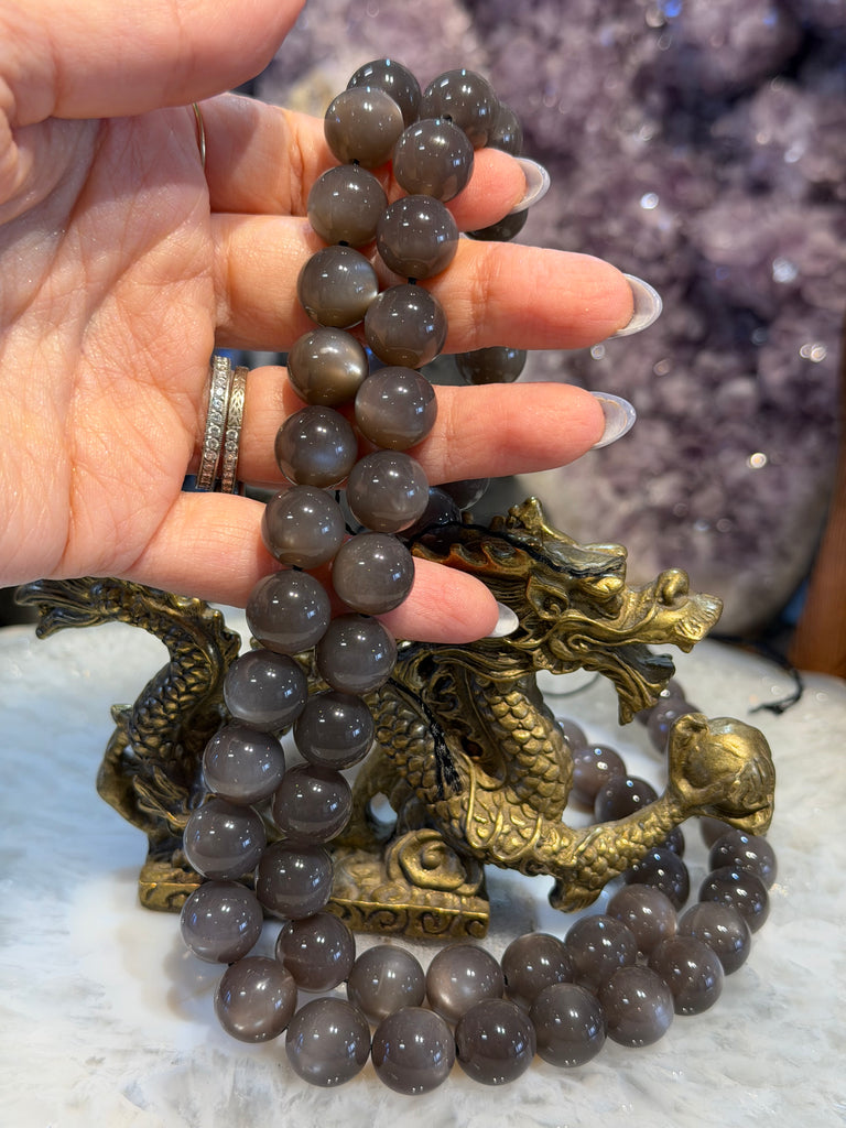 Chocolate moonstone top 12mm shimmer gemstone