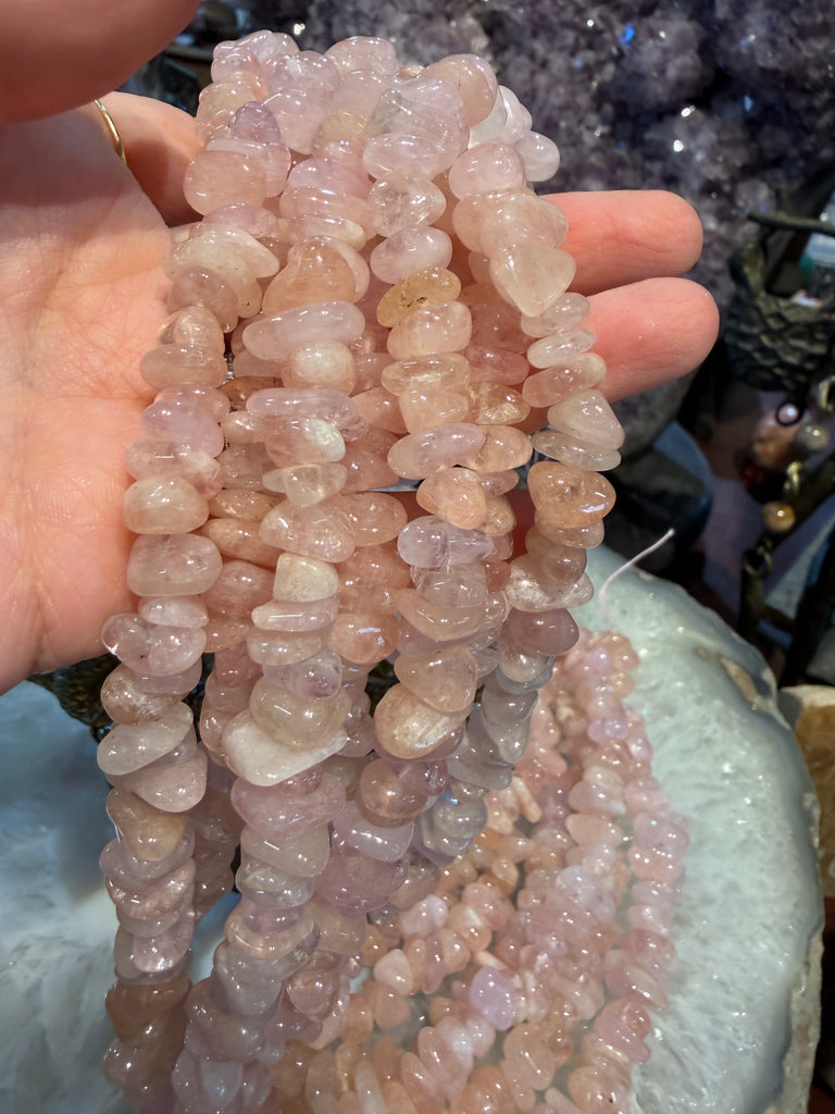 Morganite nugget 8-12mm gemstone beads