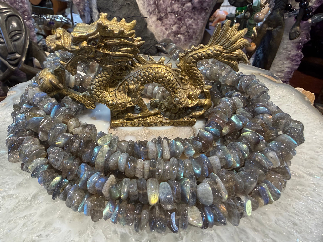 Labradorite flash nugget 10-13mm gemstone beads