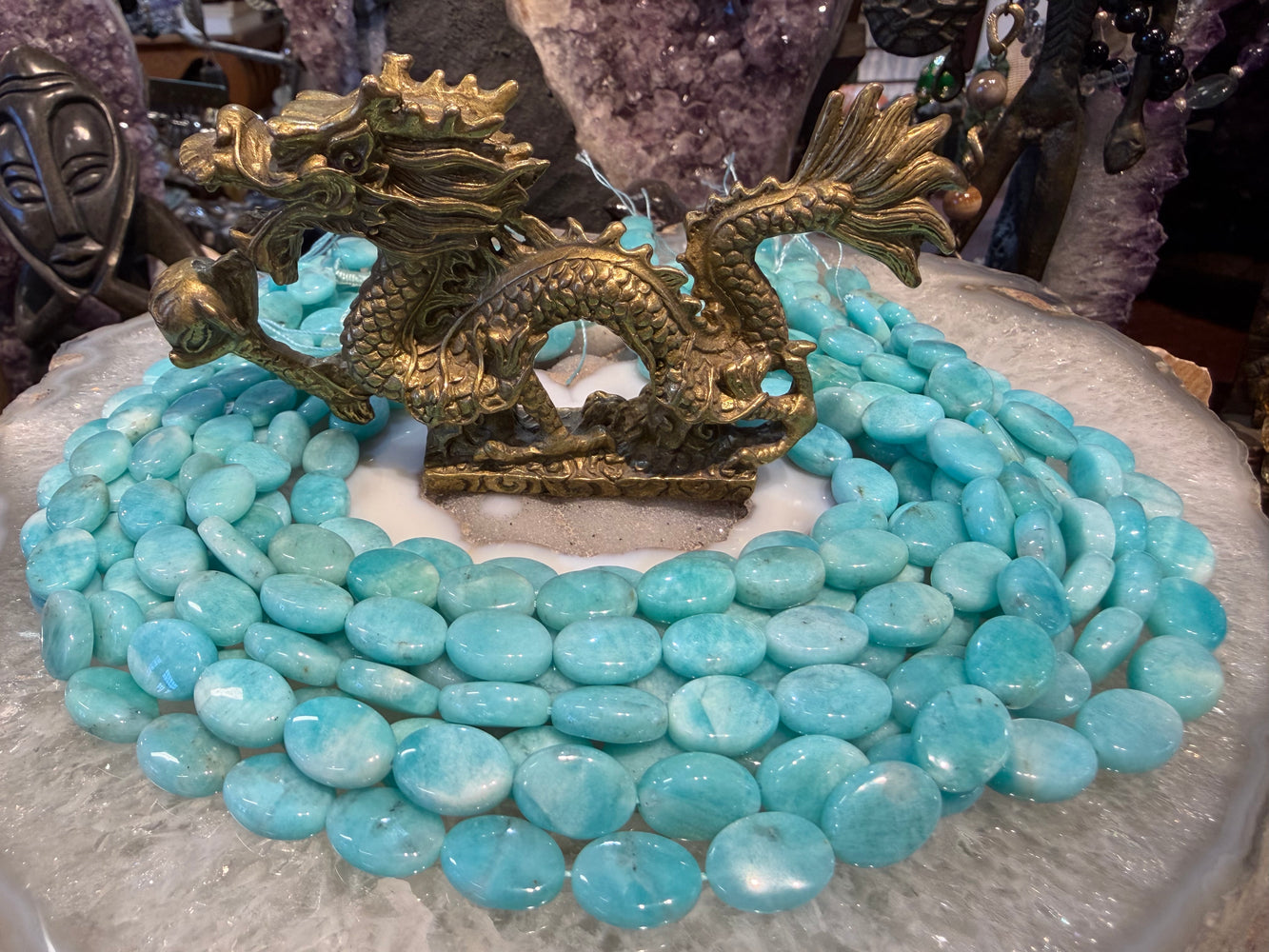 Amazonite Peruvian oval 14mm gemstone beads