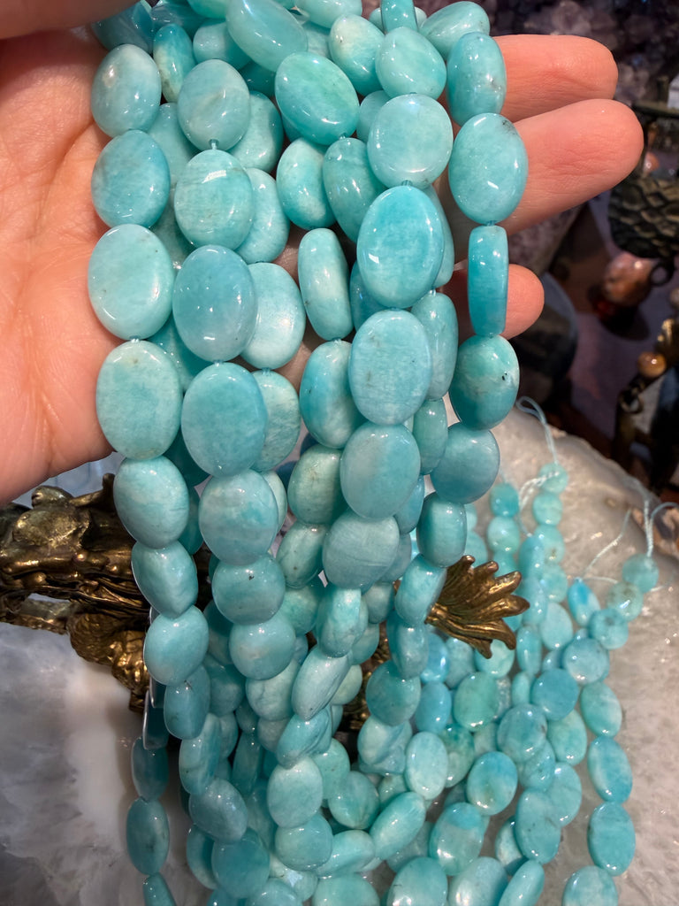 Amazonite Peruvian oval 14mm gemstone beads