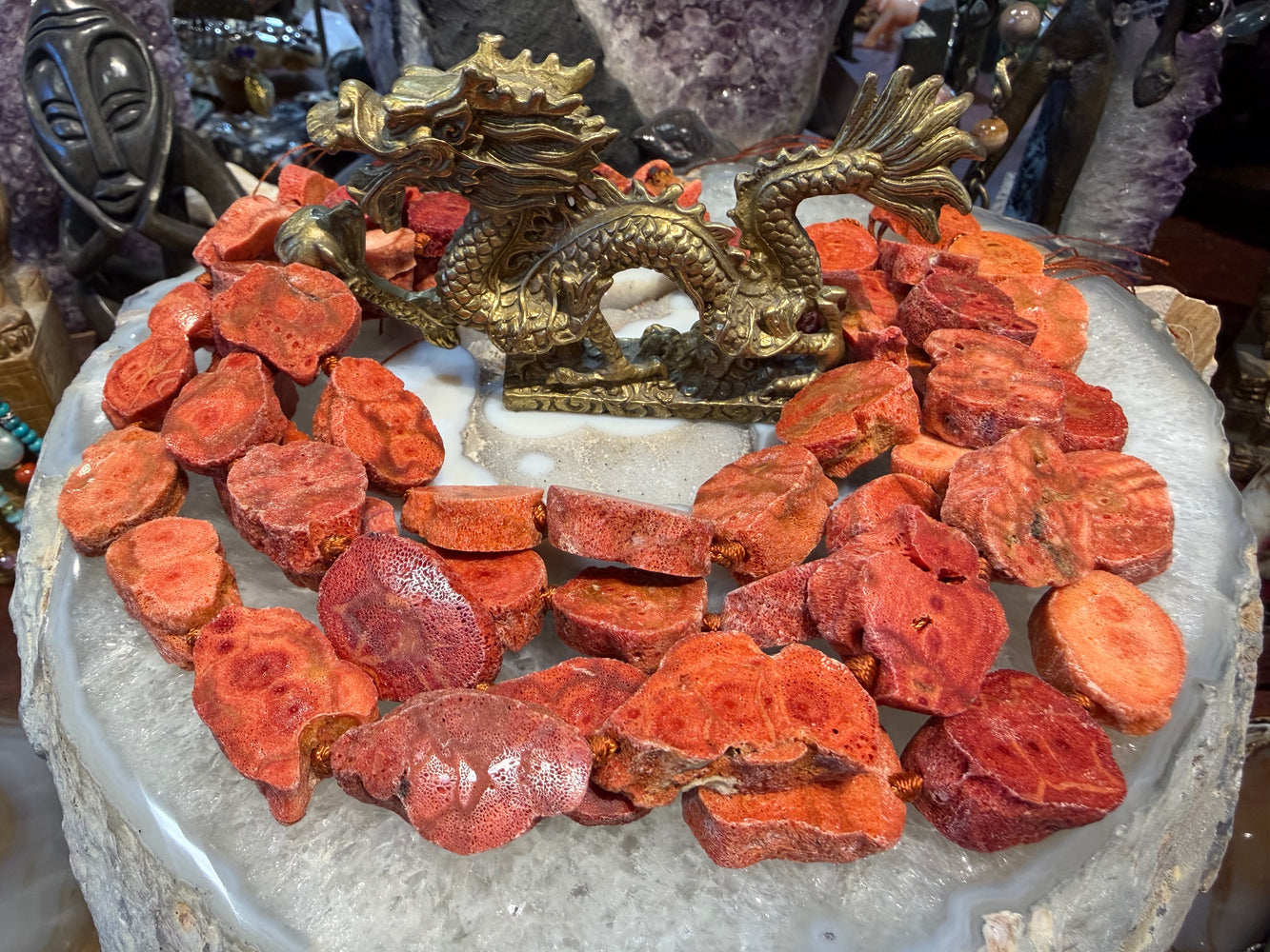 Sponge coral 25-30mm slices beads