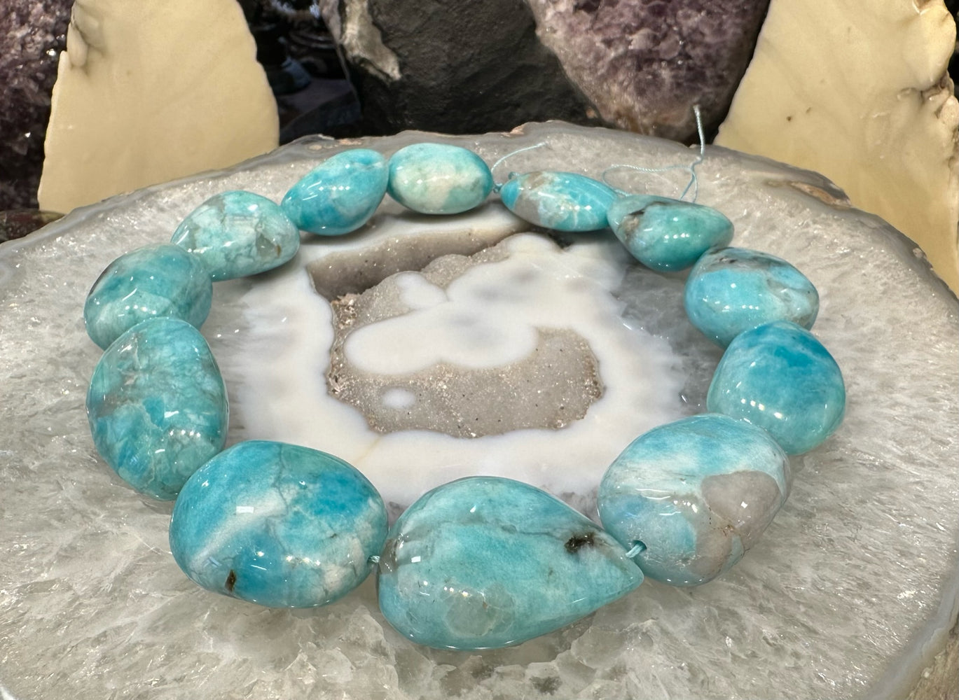 Large Natural Peruvian Amazonite Nugget Gemstone Beads #1
