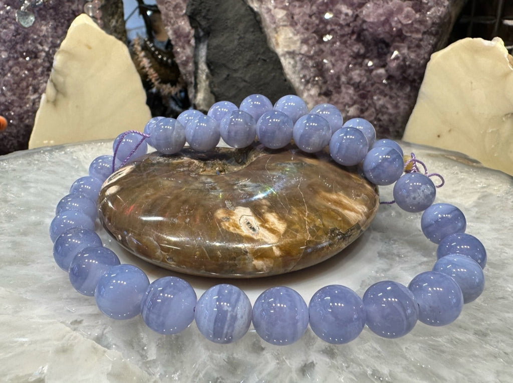 12mm Stunning Blue Chalcedony Gemstone Beads