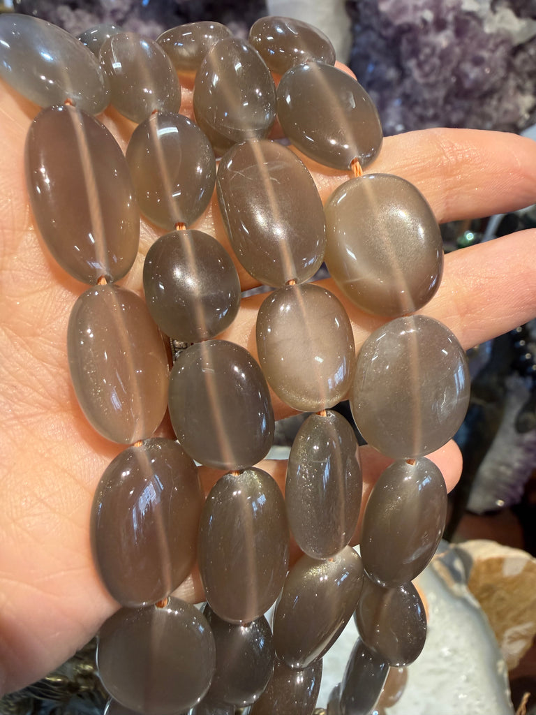 Superb moonstone oval 18-20mm shimmer gemstone beads