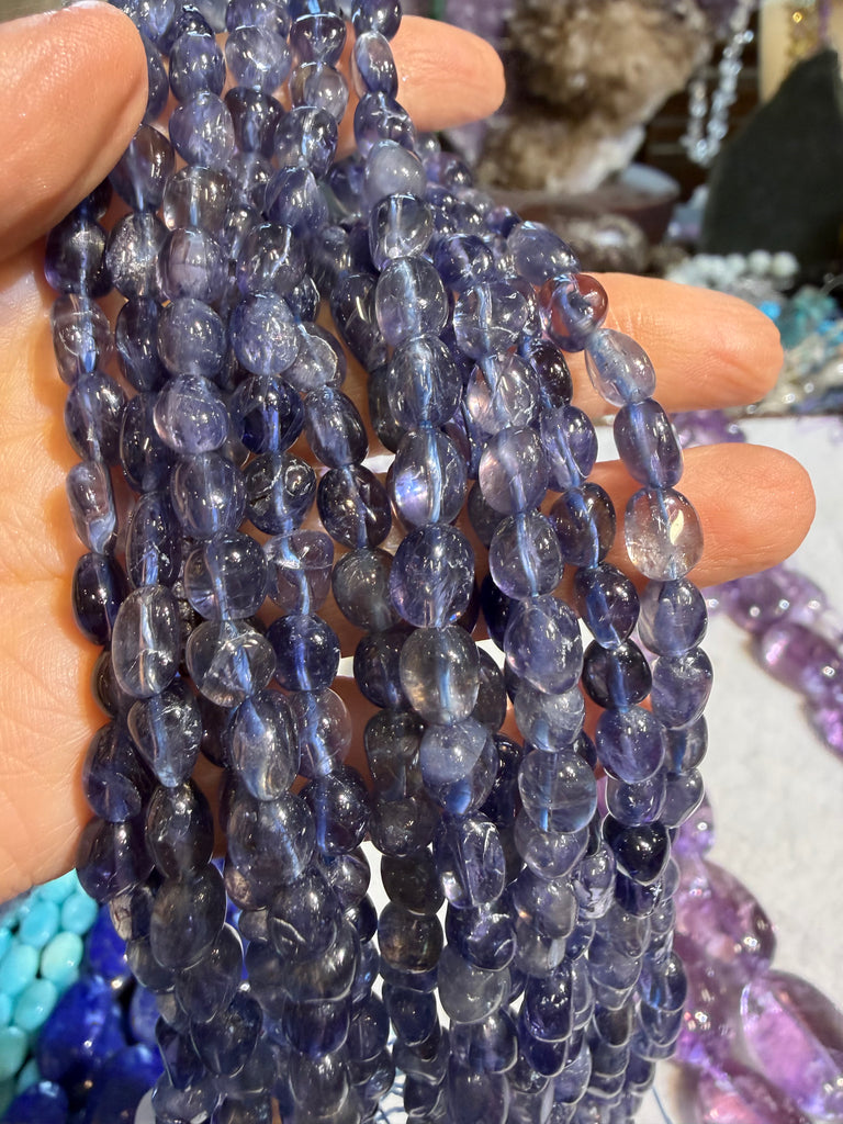 Iolite tumble 7-10mm gemstone beads