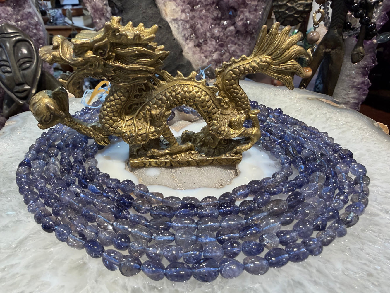Iolite tumble 7-10mm gemstone beads