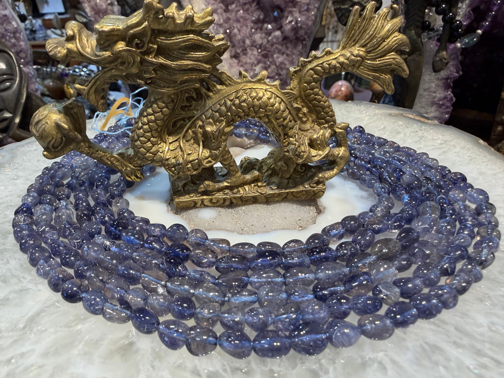 Iolite tumble 7-10mm gemstone beads