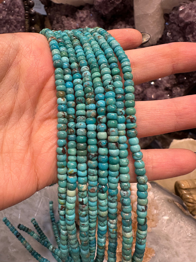 Natural Turquoise 5mm smooth rondelle gemstones beads